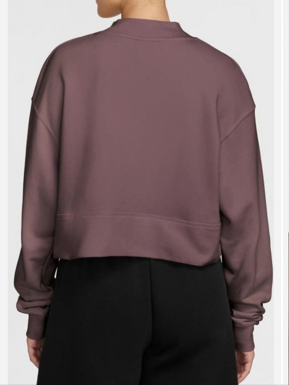 Nike Loose Fleece Cardigan Cropped Sport Sweatshirt in Tattoo - Picture 4 of 5